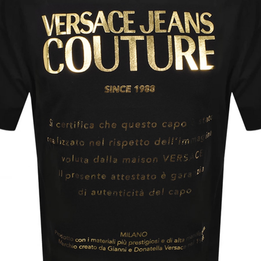 Alternative Image for ProductVersace Jeans Couture Foil Logo T Shirt Black3
